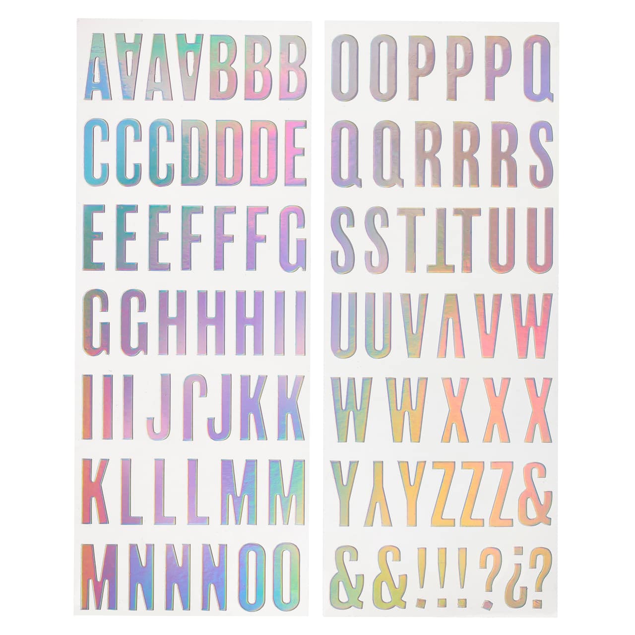 12 Packs: 99 ct. (1,188 total) Iridescent Foil Alphabet Stickers by Recollections™